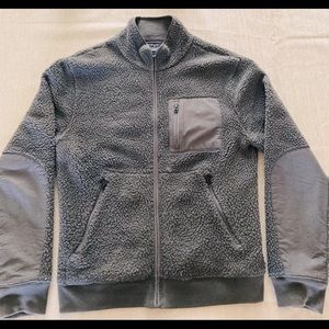JCrew men’s small Sherpa fleece jacket gray